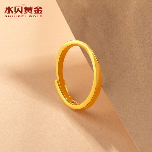 Water shell gold pure gold 999 Mobius open ring Valentine's Day gift for best friend and wife. Circle mouth 12# Mobius open ring gold weight is about 1g + more refunds or less compensation