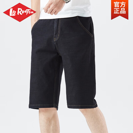 Lee ryetom牛仔短裤男大码宽松直筒弹力五分裤胖子肥佬300斤加肥加大中裤潮 蓝灰色 1389 30 120-130斤