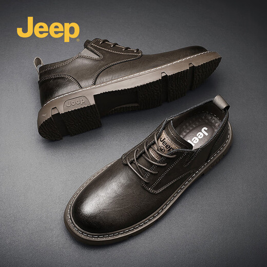 Jeep Jeep men's shoes spring and autumn leather shoes men's business formal shoes British style small leather shoes workwear casual sneakers