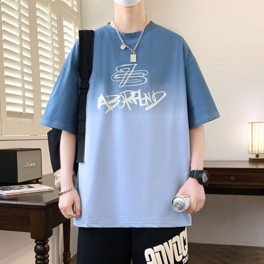 FHHUABD summer short-sleeved T-shirt boy 12-15-year-old teenager 13 handsome loose half-sleeved 14 large children's T-shirt top WY3527 black short-sleeved (quality upgrade) 2XL (130-150Jin [Jin equals about 0.5 kg])