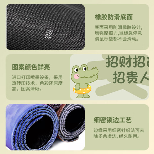 索能（SUONENG）文字鼠标垫超大号护腕电脑桌面垫办公键盘垫ins风女生书桌垫定制 YX-1098【迟早是个富婆】 300x800mm3毫米