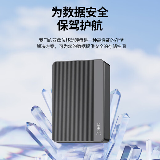 Kleine Festplatte (XDISK), mobile Festplatte, 1 TB, Dual-Disk-Backup, USB 3.0, 2,5 Zoll, externer externer Speicher, Datenfoto, Hochgeschwindigkeitsübertragung, stoßfest, X11 Dual-Disk, mattschwarz, Festplattenpaket, 1 TB