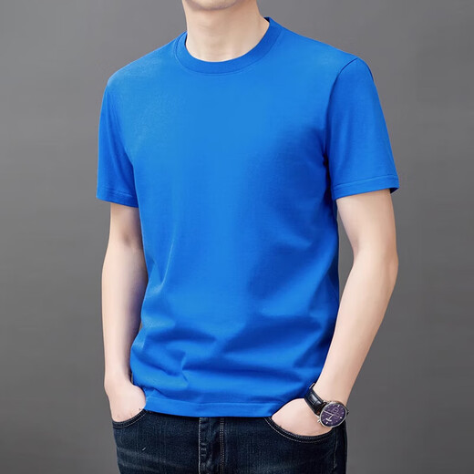 Hengyuanxiang reines Baumwoll-Kurzärärmel-T-Shirt für Herren Sommer.