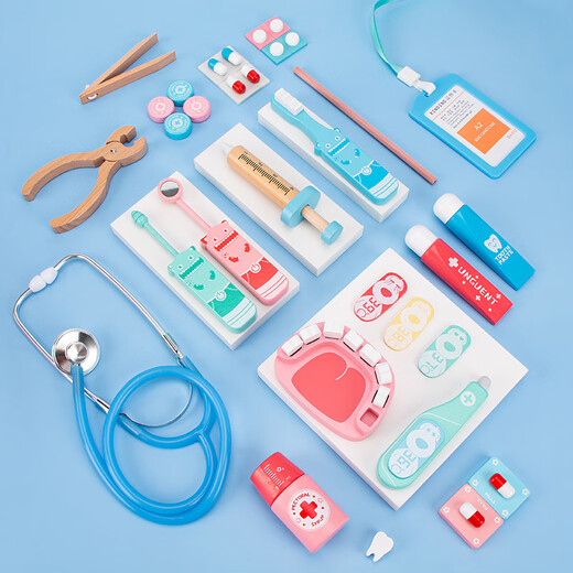 Beau chien nouveau style pour enfants en bois jouet docteur parent-enfant interactif de la journée pour enfants cadeau nouveau style lapin de lapin box docteur jouet