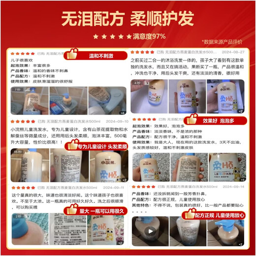 Little Raccoon Children's Shampoo Tear-free Formula Baby Smooth Hair Care Shampoo for Boys and Girls 500ml New Year's Gift