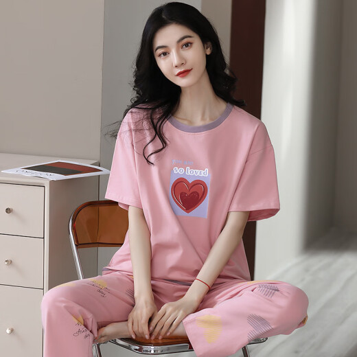 Zhulu pijama de algodón puro apretado para mujeres en verano delgada dulce y linda pantalones de manga corta set 2025 nueva ropa casera cómoda 679 m