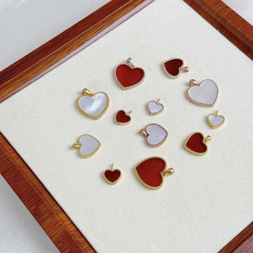 LZJV plated 18K gold love pendant red agate color gold rose gold pendant au750 gold necklace women's clavicle chain 18k gold rose gold (single pendant) 20mm red agate