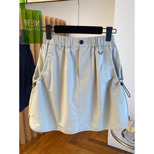 Trumpchi Vadern Korean version summer fat mm plus size 300 Jin [Jin equals 0.5 kg] design touching tooling retro skirt short skirt women loose high waist black R831 XL 120-150 Jin [Jin equals 0.5 kg]