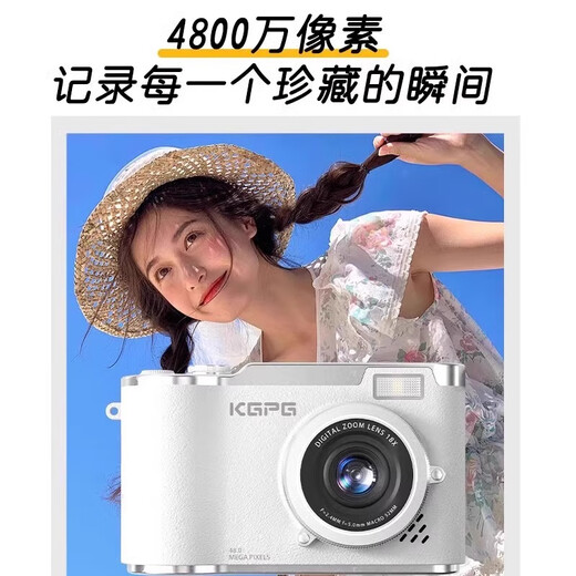 KGPGCCD Цифровая камера Flip Screen ZF Camera Polaroid Студенческая вечеринка ZS Selfie Travel Special NC День рождения для подруги NP Камера начального уровня белый [селфи флип-экран] Retro CCD