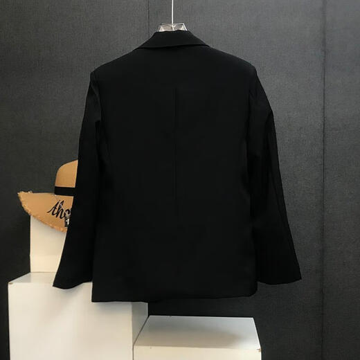 Fenren Guy 2025 New Black Design Chaqueta Metal Blazer Personalidad para hombres Traje informal suelto Top Black XL