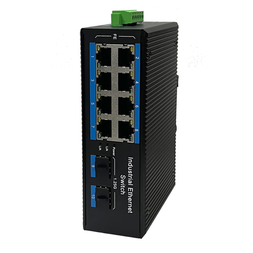 巢客工业光纤收发器百兆千兆1光1电1光2电1光4电1光8电收发器工业交换机监控非管理型光电转换器 工业级| |2千光8百电-SFP收发器 1*9模块+POE功能-不含电原