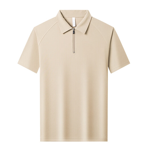 Lilang Herren-kurzärärmiges T-Shirt im Sommer New Herren Ice Seide Business Casual Riftper Solid Colo Polo Shirt T Khaki 1130 XL 175 (geeignet für Gewicht 130-150 Jin [Jin entspricht 0,5 kg])