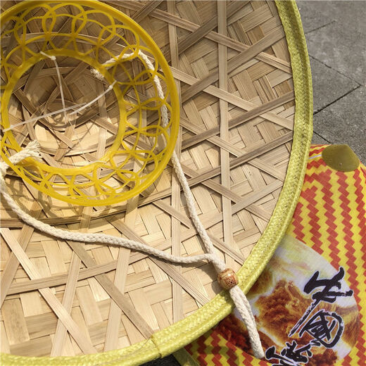 Bamboo hat men's big brim sun hat rainproof hat raincloth pattern large brim rain hat size 42CM 42cm or so