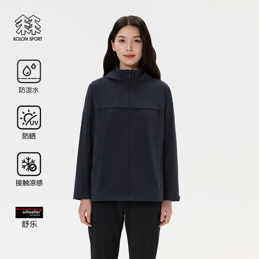 
KOLON SPORT/Kolon Shule Jacket Women's Outdoor Sports Water-Repellent Contact Cooling UPF50+ Sunscreen Jacket LKJK5MT834-BK Black XL 175/96A