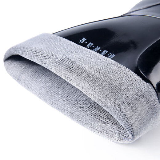 
3531 medium tube beef tendon sole anti-slip wear-resistant acid and alkali resistance three rain boots rain boots labor protection black rubber shoes water shoes black 41