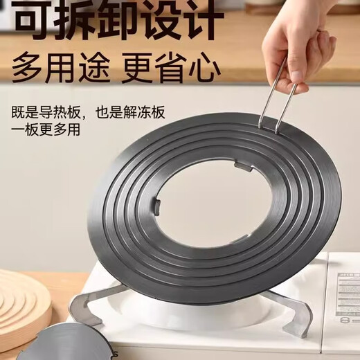 Xuanye removable heat conduction plate defrost gas gas stove thawing meat heat conduction plate heat insulation plate stove anti-burning black pad removable heat conduction thawing plate 26cm
