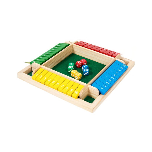 Close Box Master Digital Flop Kinderspielzeug vierseitiges Brettspiel Trinkspiele Props Party Freizeit lustigeres vierseitiges Farbmodell <Zwei Würfel Reine Zahlen> + Farbboxmodell + 8 Würfel