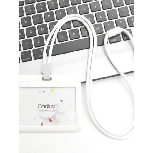Beijing Fashion Round Rope Lanyard Tag Employee Card Bus Card Work Card Work Card Campus Card Student Bus C5 White Horizontal Version + 9734 White Round Rope