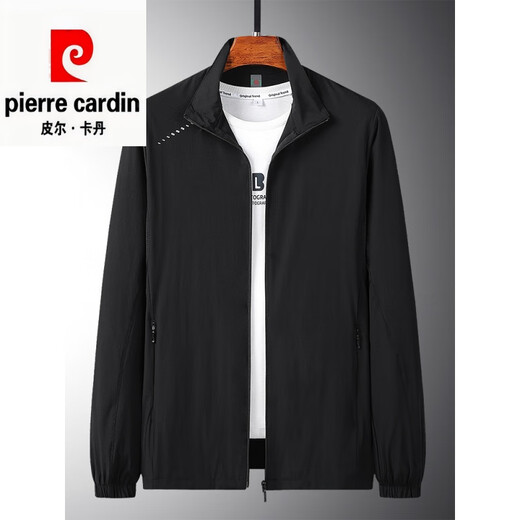 Pier Cardin spring and summer thin coat ice silk quick-drying clothes for middle-aged and elderly people in spring and summer, men's casual middle-aged daddy jacket windbreaker 829 medium gray 2XL [Suggested 120-140Jin [Jin equals 0.5 kg]]