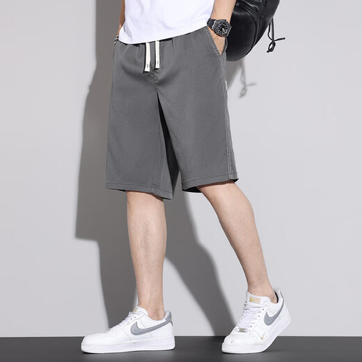 凡客诚品 VANCL夏季薄款休闲短裤男宽松2025新款直筒天丝运动中裤子男夏天五分裤 hj1049浅蓝色 M