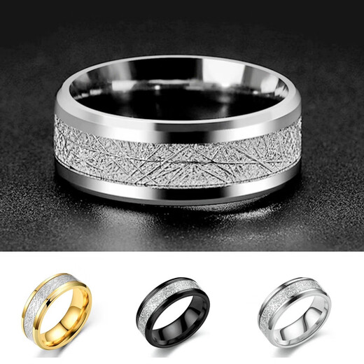 Shen Yun Rime Pattern Titanium Steel Ring Men's Ins Personality Trendy Fashion Handsome Boy's Ring Couple Ring Women's Colorless Rime Pattern Ring No. 8 Silver One