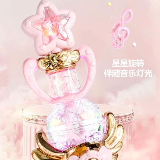 仙女棒儿童星星魔法音乐棒旋转发光夜光火花棒女孩啦啦小公主玩具 9921希腊女神魔法棒蓝色电池版