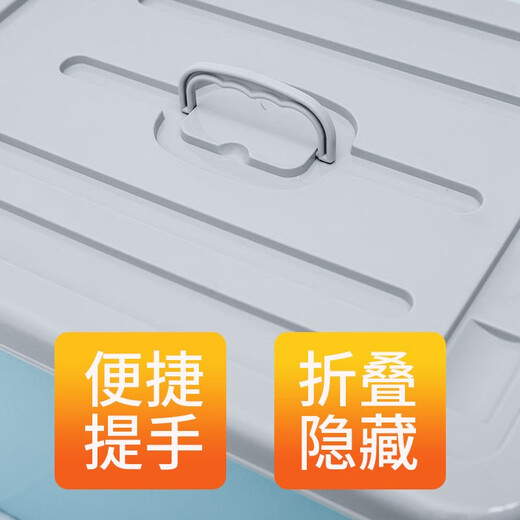 卉圳 收纳箱大号储物箱塑料整理存放箱带盖子车间物料收纳盒收纳箱带轮HN698