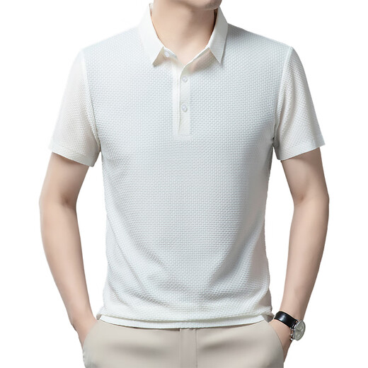 GY2025 Été d'âge moyen et âgé pour hommes à la revers de glace à revers à manche courte Business Polo Casual Polo Top Men 6173 # Baolan M
