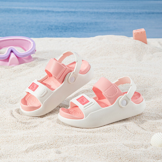 Hello Kitty children's shoes girls garden shoes children's baby beach shoes summer lightweight outdoor sandals 5887 white powder 34