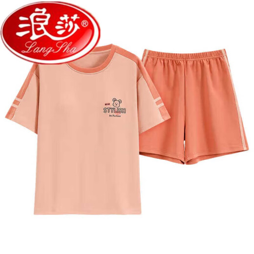 Langsha 2025 Coton Pure Pajamas Summer Femmes Pilover Pyjamas Summer Shorts à manches courtes à manches courtes et décontractées Ensemble de vêtements de maison Z9859 M