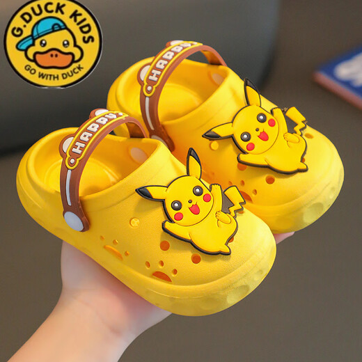 G. DUCKKIDS男童卡通皮卡丘洞洞鞋防滑凉拖鞋 GL88 皮卡丘 黄色 26 -27码/内长16.5cm