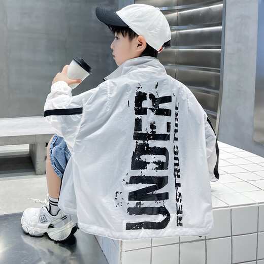 G.DUCKIDS children's clothing boys' sun protection clothing summer jacket 2025 new children's summer medium and large children's thin sun protection clothing summer style trendy gray 160 cm