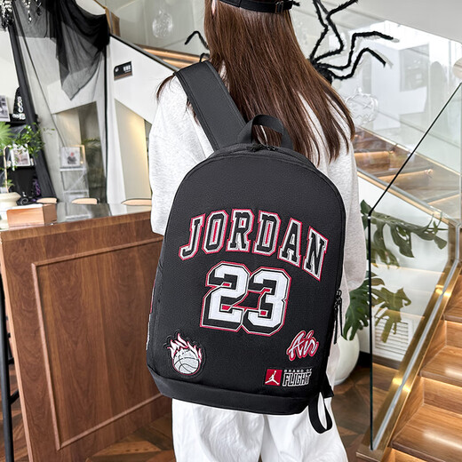 NBA VIBE Flyers Classic No. 23 Embroidery Student Middle and High School College Bag Sports AJ Backpack Large Capacity American Basket Camouflage Gray