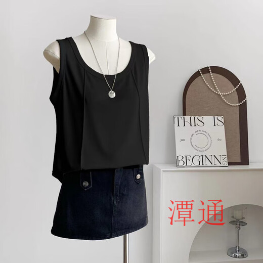 Opeodly camisole for women can be worn outside to cover the belly and is loose. Spring and summer new camisole for women. Large size is loose and covers the belly. Black. One size fits all.
