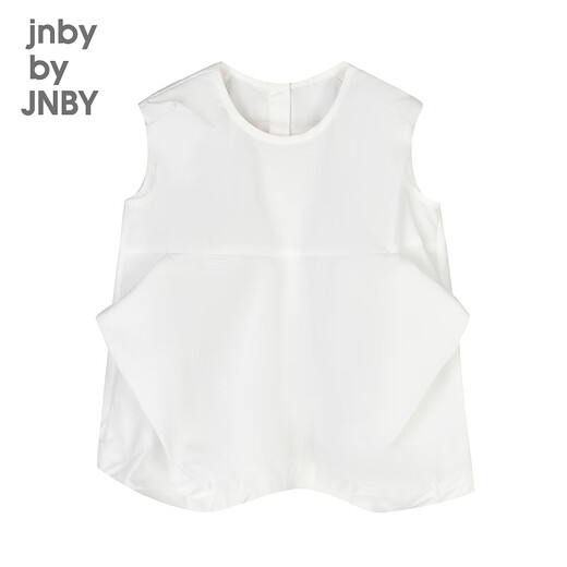Jnby by JNBY Jiangnan Buyi children's sleeveless shirt H-shaped loose cotton poplin pullover summer girls and children 1P6210840 101/bleached 100 cm