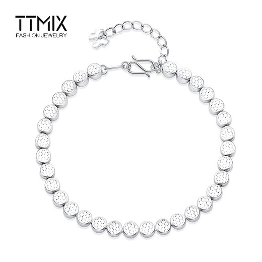 TTMIX shiny honeycomb platinum bracelet for women pt950 platinum hand ornament butterfly tail chain birthday gift 11.7-11.9g