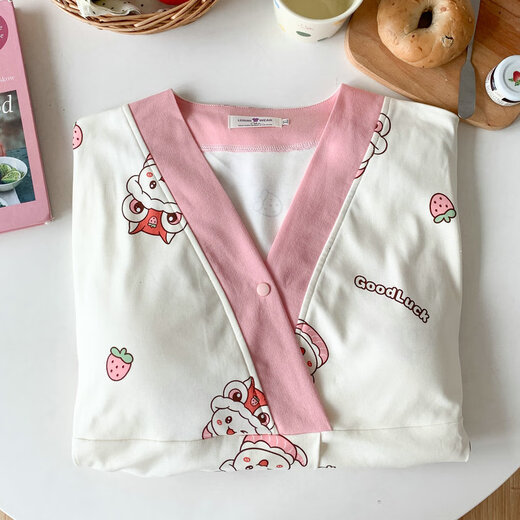 Cao Jingjia summer short-sleeved pregnant women's nightgown with chest pad pregnancy pajamas 2025 new style hospitals can wear breastfeeding skirts outside when entering the delivery room QSY16819 short-sleeved skirt XL size Recommended weight 120-135 Jin [Jin equals 0.5 kg]