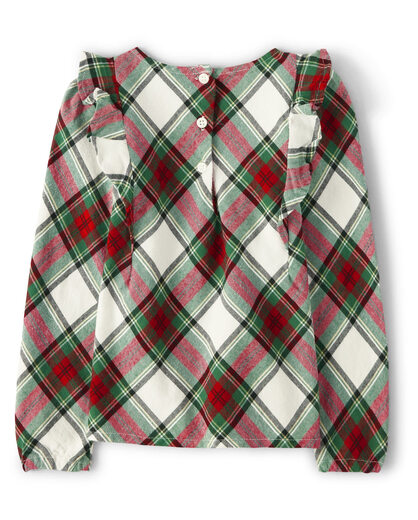 GYMBOReeGymboree and Toddler Printed Long Sleeve Shirt, Snow Plaid Piaopiao, 2T Snow Plaid Piaopiao 2T