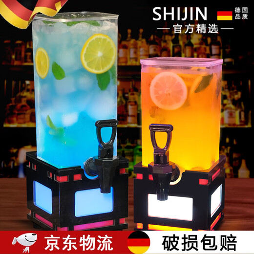 Shijin German quality beer barrel wine bar magician wine barrel beer barrel with tap barrel buffet Internet celebrity beer barrel 2L square wine white light