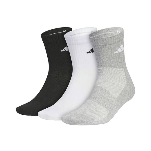 阿迪达斯 （adidas）袜子男袜女袜运动袜吸湿排汗休闲袜子高帮袜长筒袜 JC9272黑白灰三双装 XS-3436