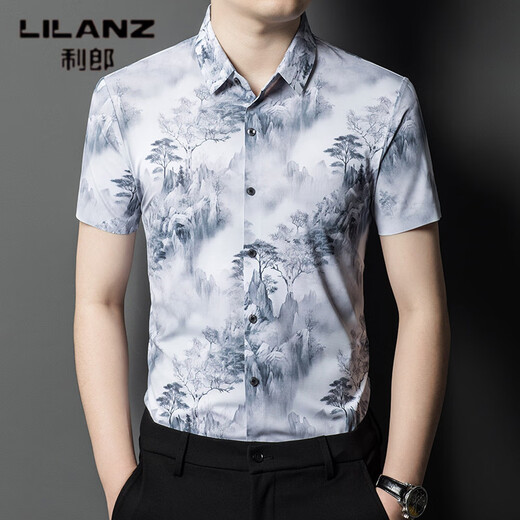 Lilang summer new product men's short-sleeved shirt business casual thin fashion Polo shirt boy middle-aged and young breathable top 9866 2XL 54