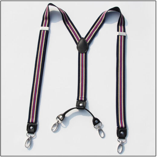 Changyin four-clip strap clip hook overalls 2.5cm wide suspender belt Fashion hook suspender clip trendy hook black 2.5cm