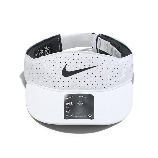 NIKE耐克空顶帽防晒遮阳马拉松运动帽男女网球帽子运动休闲跑步无顶帽 FB6443-100【白色 S /M(头围50-56cm)