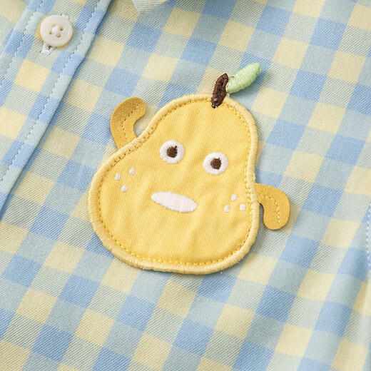 David Bella Ollet sells children's shirts, boys' shirts, cute baby tops, summer clothes, plaid shirts for boys, yellow 80 cm (recommended height 73-80cm)