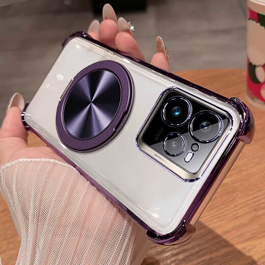 福顺奢适用真我gt7pro手机壳realmeGT7por竞速版透明保护5010硅胶5090四角防摔oppo男女新款高级感 气囊【炫酷黑+360镭射磁吸支架】自带镜头膜 realme真我 GT7 Pro
