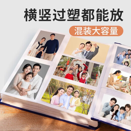 Youlemei grand album photo album de grande capacité album commémoratif Family 1000 inserts 567810 pouces couple couple baby croissance record baby taille mixte size Photo de stockage personnalisé Album de stockage (Blue Bottom) mixé 567810 pouces 694 images [joint standard / plastique]