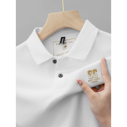 Vancl Summer NUEVA Camisa de solapa de algodón corto de algodón puro Camiseta de solapa bordada Camiseta de solapa bordada Mist.