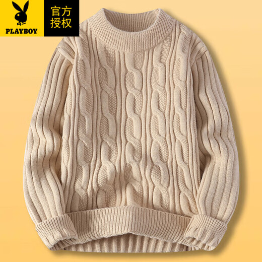 Playboy (Playboy) Halbschildkragenpullover roter Pullover Herren Zodiac Year Herbst und Winter Twist Dicker Pullover Herren-Trendy Lazy Style Sweater 10721/YHL-9230 Red L
