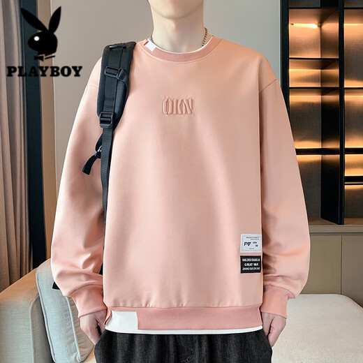 
Playboy (PLAYBOY) Men's Sweatshirt 2025 Spring and Autumn New Men's Sweatshirt Casual and Versatile Young Handsome Long Sleeve T-shirt Round Neck Cover DW728G2 Gray XL Recommended 125-140Jin [Jin equals 0.5 kg]