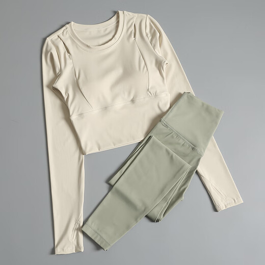 LULU Lulu 2024 new yoga clothing suit for women in autumn and winter Pilates training fitness long-sleeved sports top Iceland blue + light blue gray L